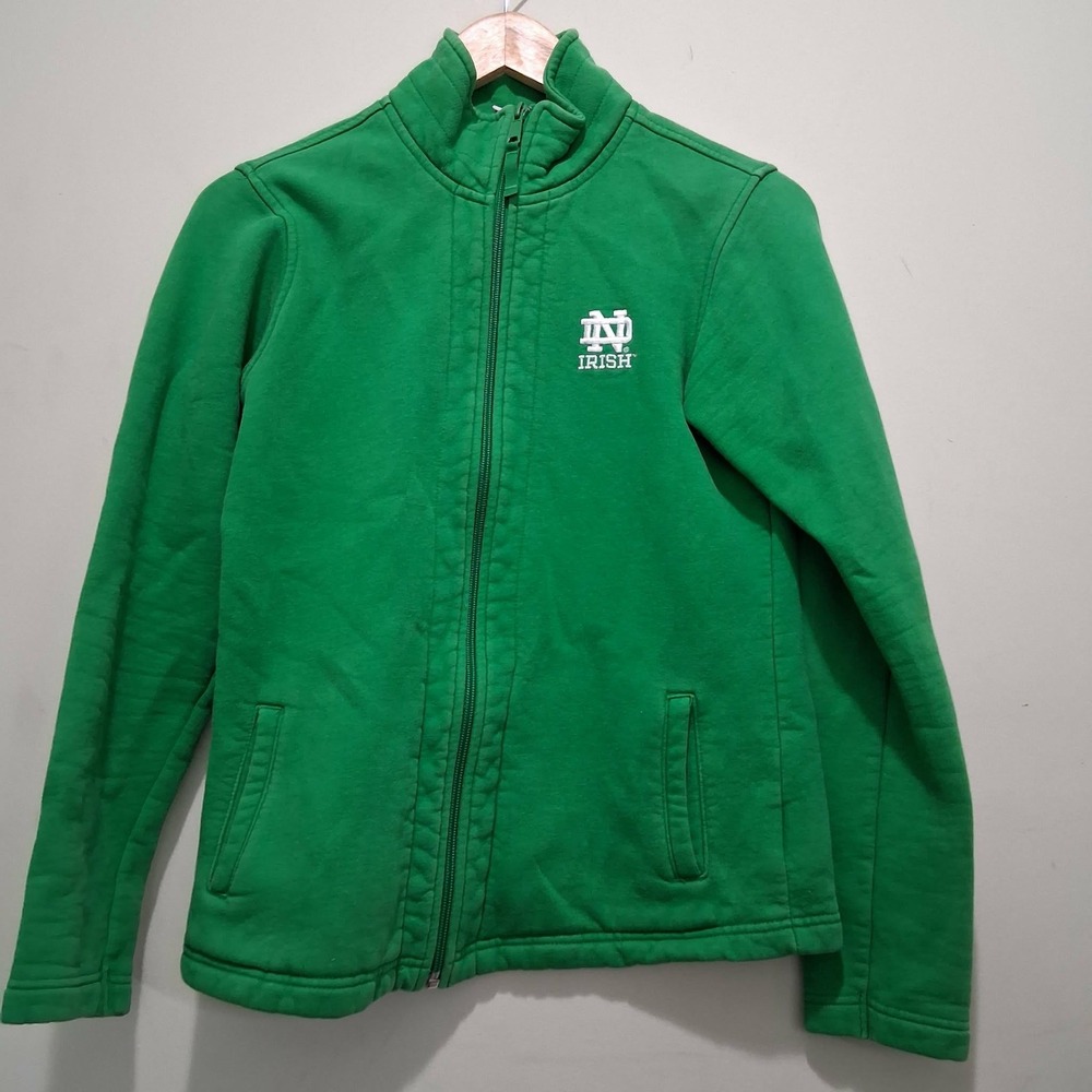 Columbia Notre Dame Fighting Irish Full Zip Green Sweatshirt Womens Small NCAA